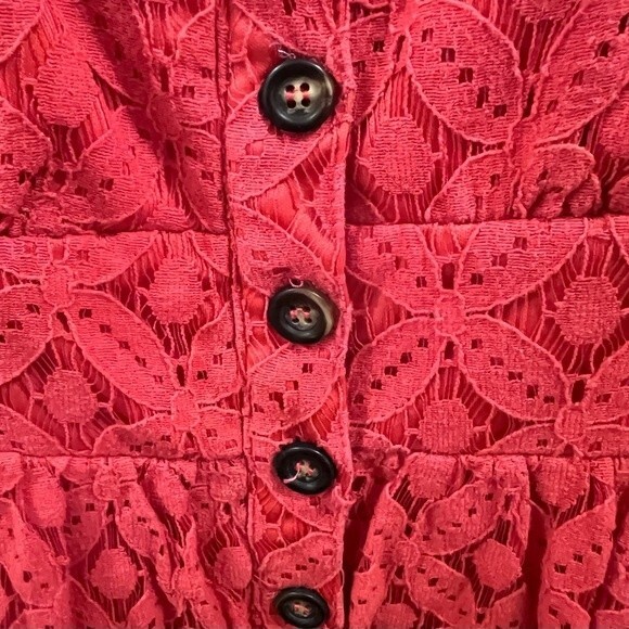 Pink cotton blend lace sundress size medium - Picture 5 of 6